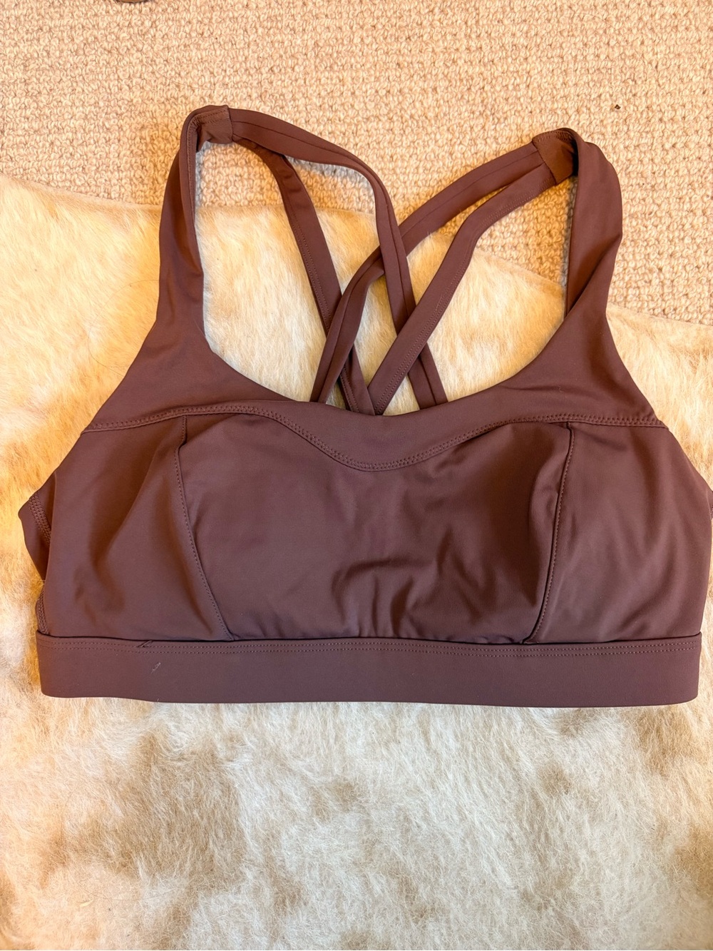 CRZ YOGA Brown Strappy Crossback Sports Bra